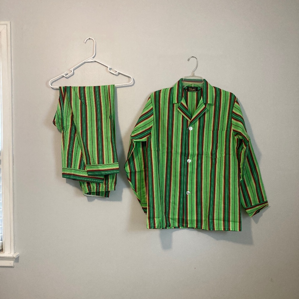 Deadstock Striped Button-Up Pajamas